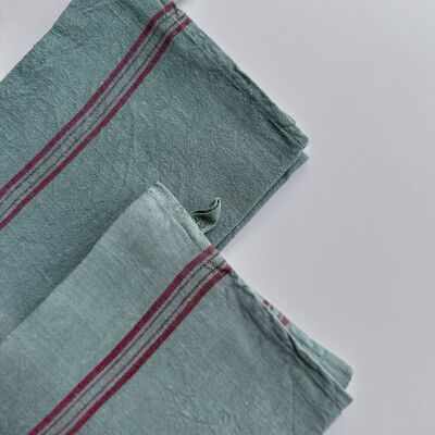 Paño de cocina de rayas vintage - Verdigris