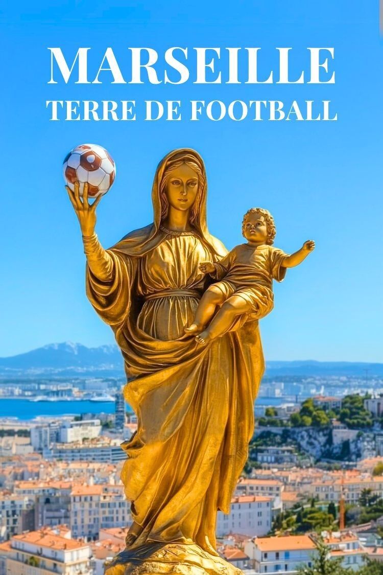 Póster divertido: fútbol de Marsella y Bonne Mère