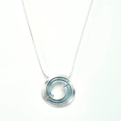 Collier plaqué argent bleu clair