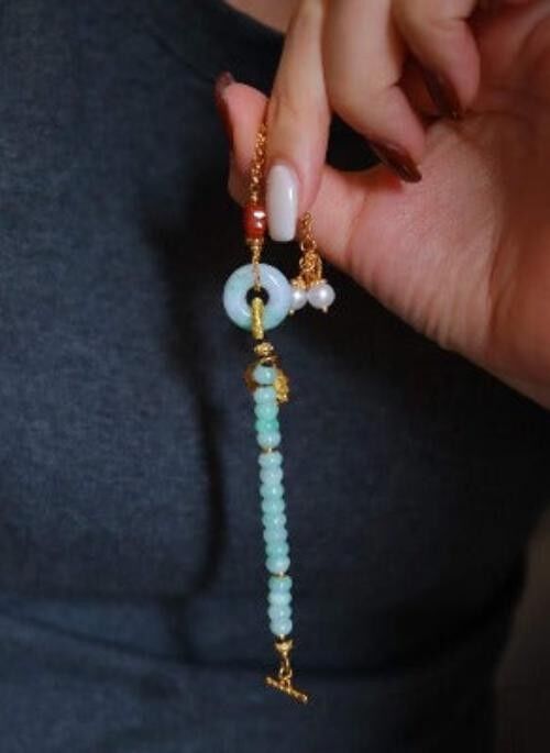 Braccialetto portafortuna in giada e agata rossa