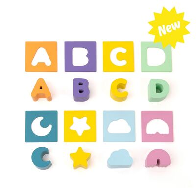 Baby Toys Shape Sorter - Estensione Kuby "Lettere e cielo"