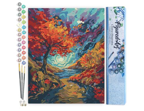 Peinture par Numéro Kit DIY - Automne surréaliste inspiré de Van Gogh - Toile roulée