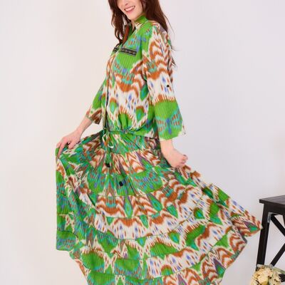 Falda larga bohemia de algodón lurex - Talla única