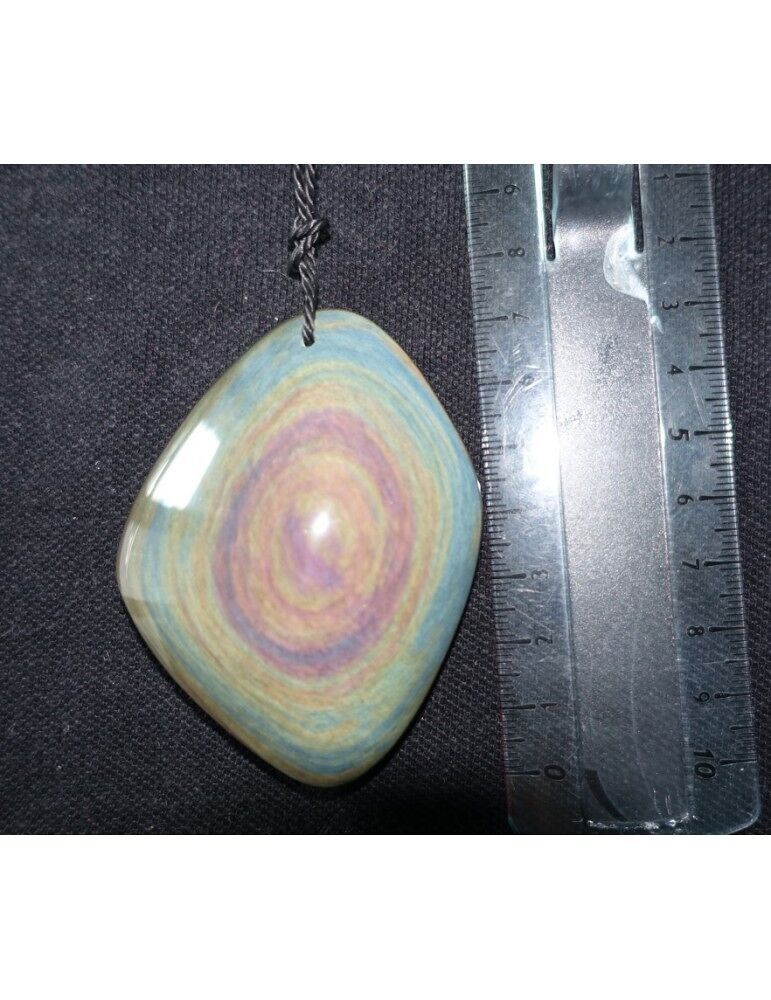 Ciondolo in ossidiana occhio celeste XL AA