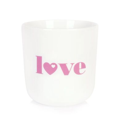 Porcelain mug Love - dusty pink