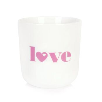 Mug en porcelaine Love - vieux rose 1