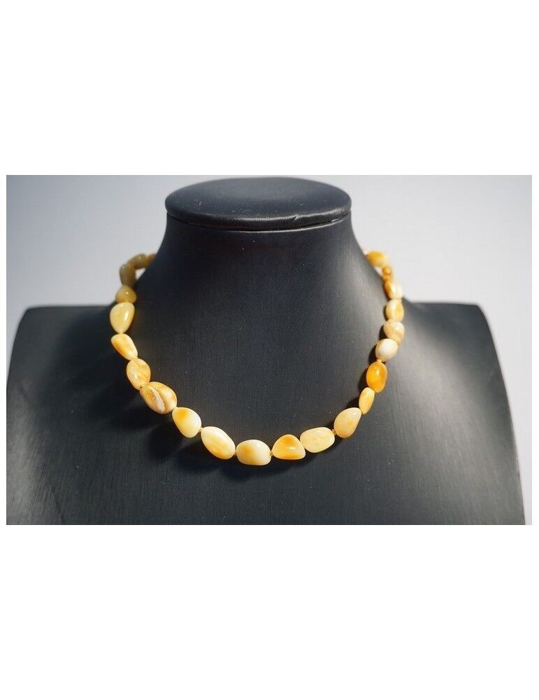 Collier bébé Ambre Royale Blanc - jaune