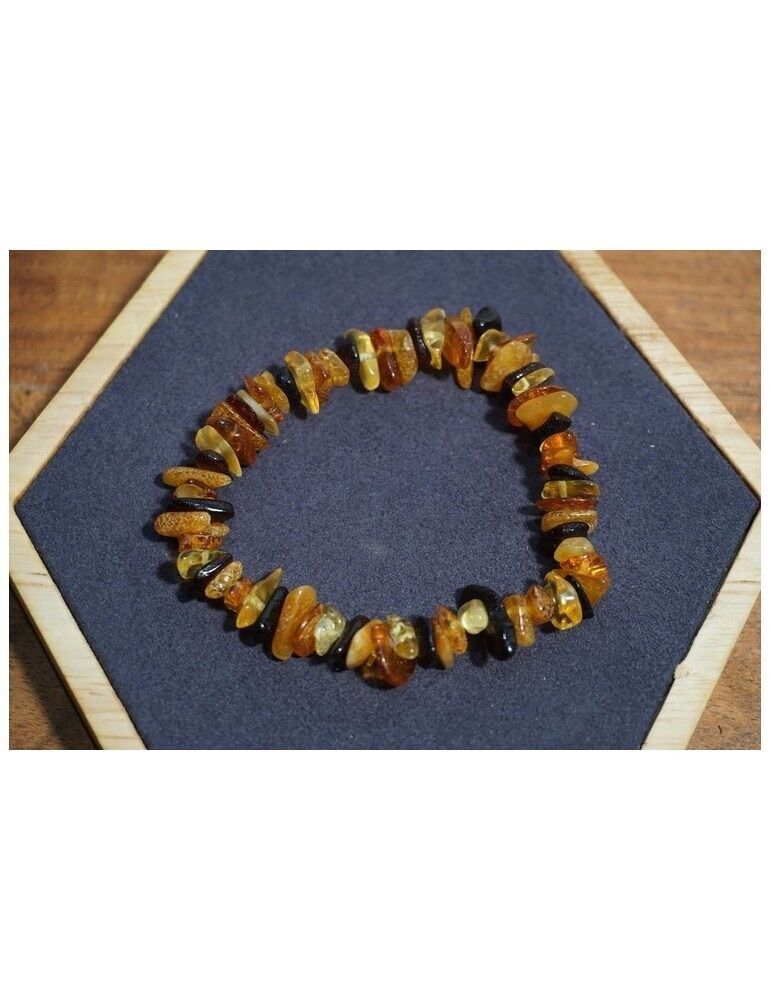Pulsera de ámbar patatine tricolore per adulti
