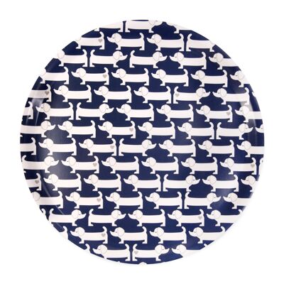 Tray dachshund / blue 38cm