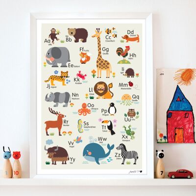 Poster animale abc / marrone chiaro