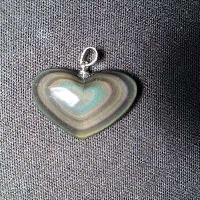 Colgante de obsidiana corazón ojo celestial xl A