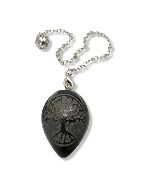 Pendule arbre de vie Oeuf obsidienne