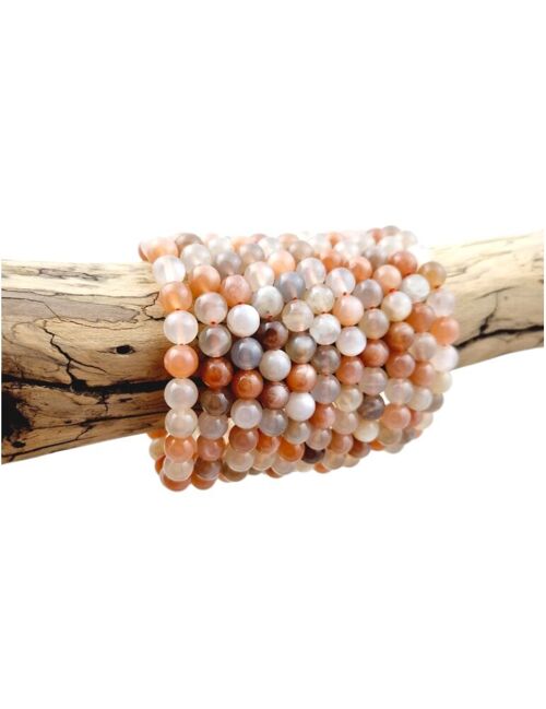 Bracelet pierre de lune multi couleurs perles AA