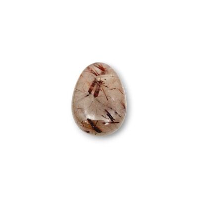 Cross-drilled pendants Quartz with red inclusions lot x5