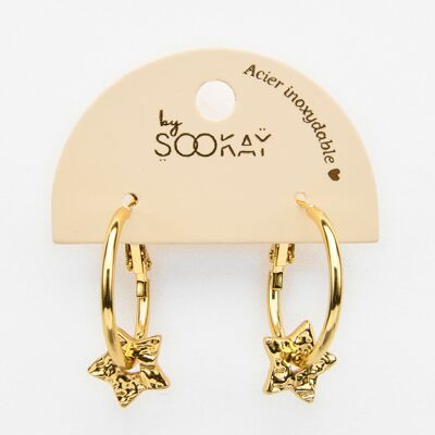 boucles d'oreilles acier créole étoile.