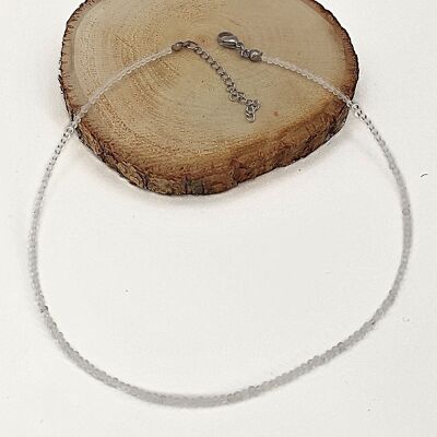collier mini - perles pierres naturelles à facettes PIERRE DE LUNE