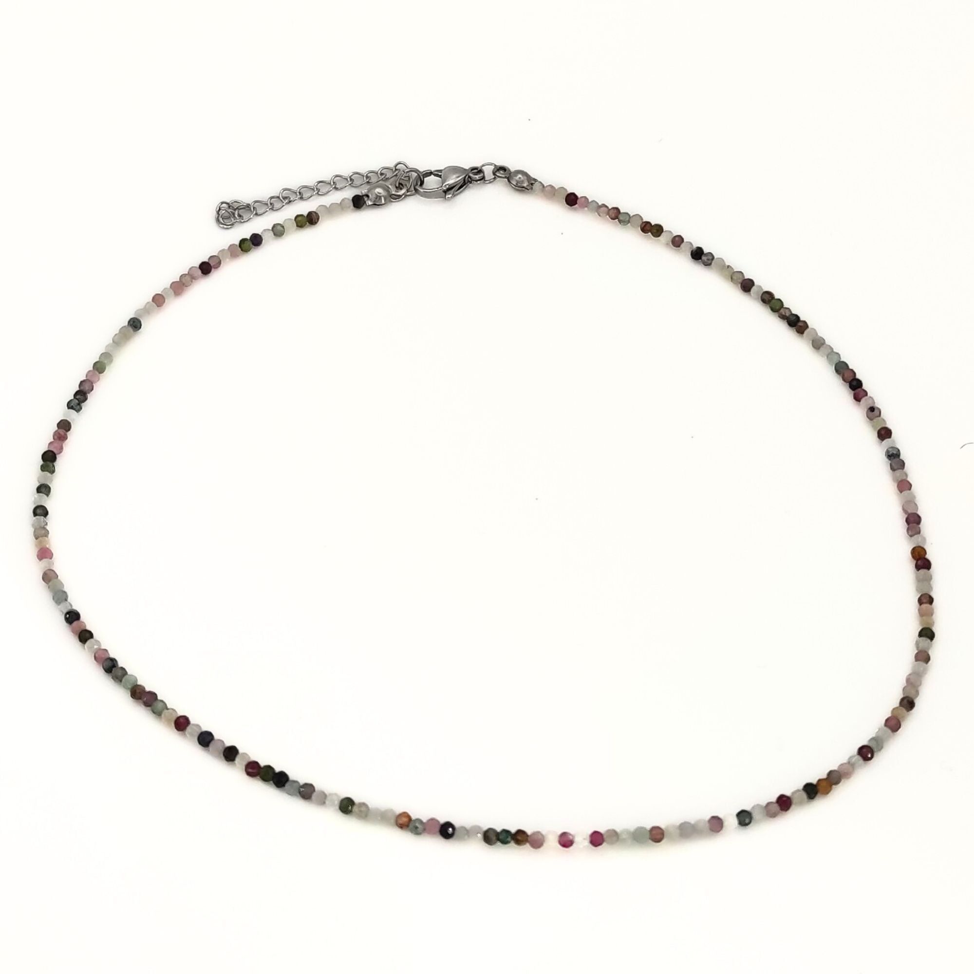 mini collar - cuentas de piedra natural facetadas TURMALINA MULTICOLOR