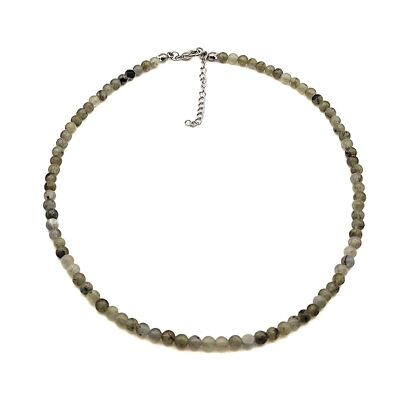 Collar de perlas redondas de 4 mm piedras naturales LABRADORITA TRANSPARENTE