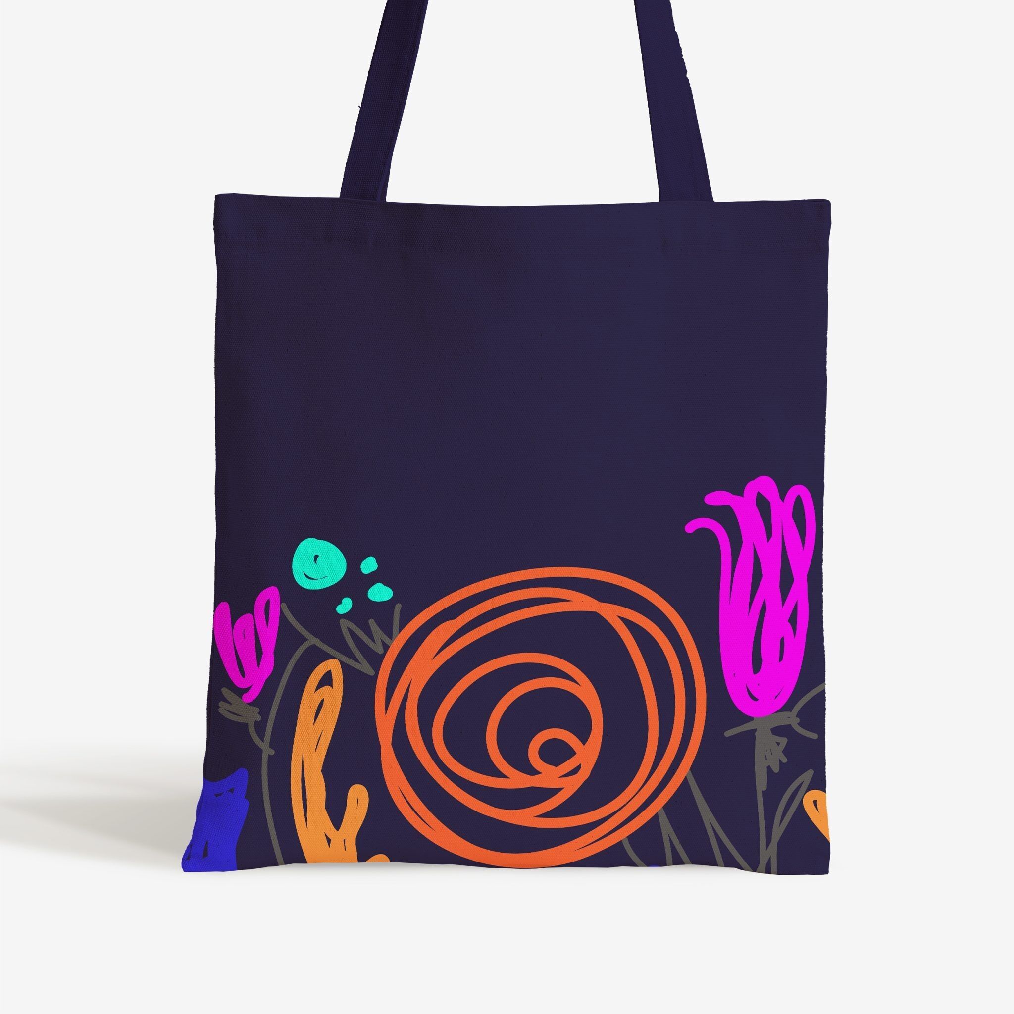 Tragetasche mit Blumenmuster – Blau