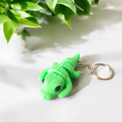 Portachiavi coccodrillo 3D ecologico - Fatto a mano in Bretagna