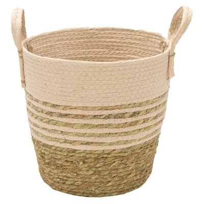 Seagrass basket Swirl light pink