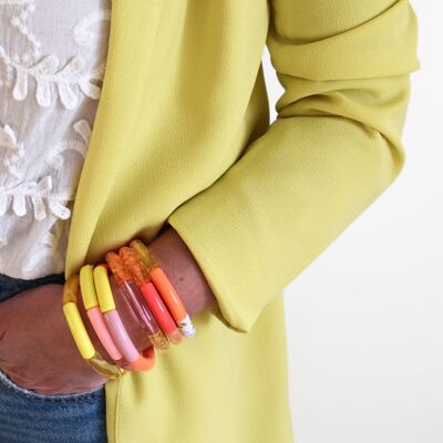 Pulseras de esclava en tonos ácidos