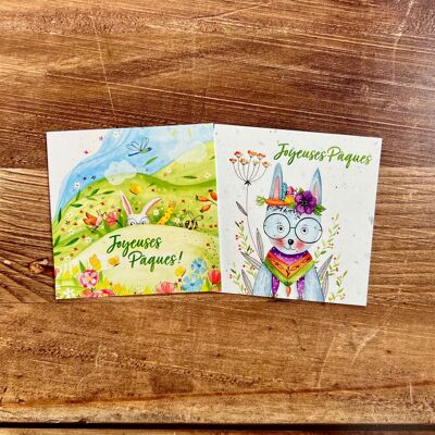 Pequeña tarjeta de Pascua ilustrada por Ipiapia