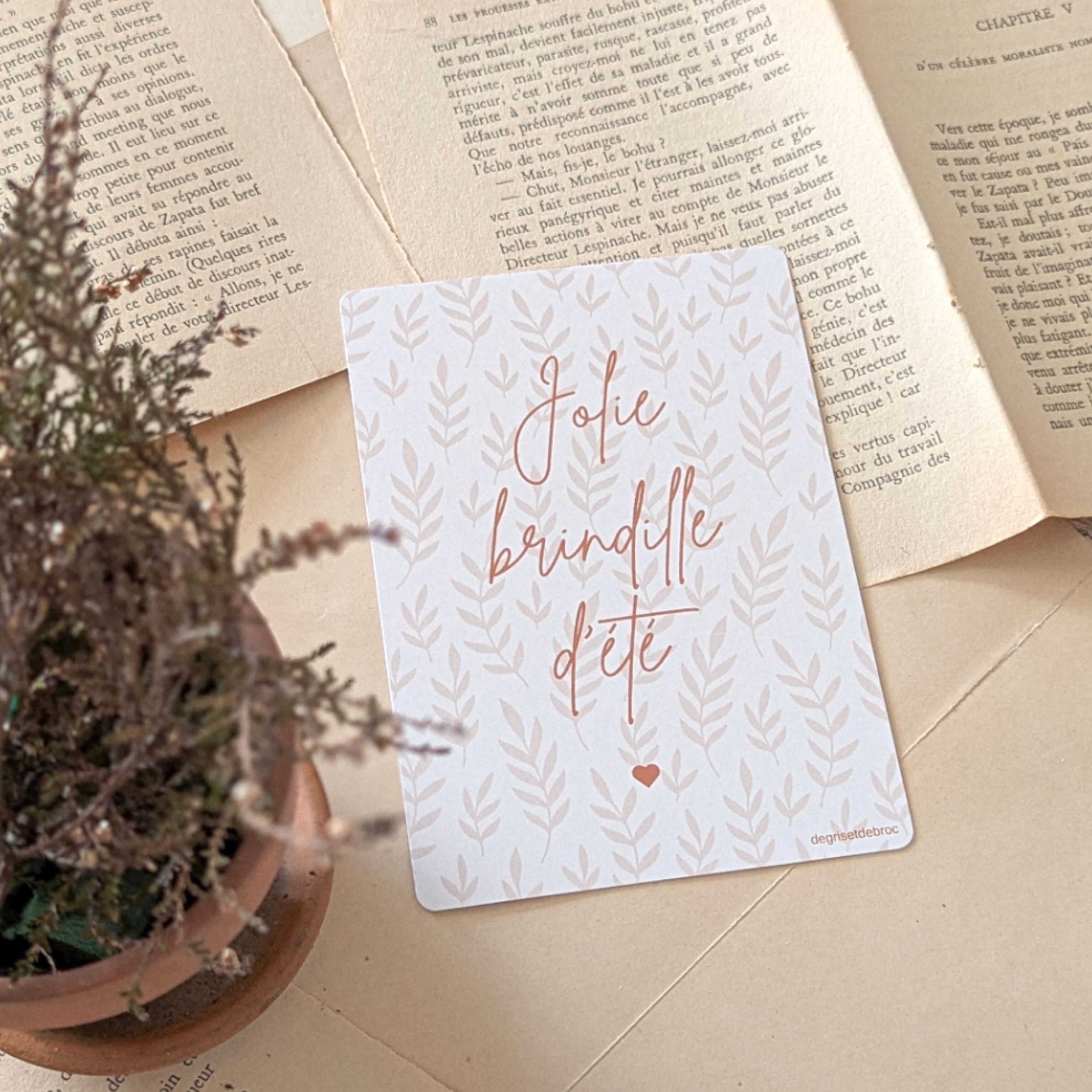 Postal de ramitas de verano