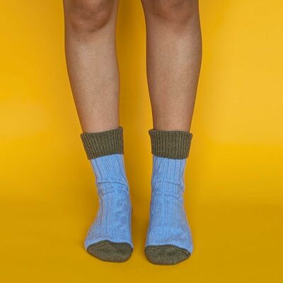 CALCETINES HOLGADOS - mezcla de cachemira - azul claro/verde - CAJA TALLA 3
