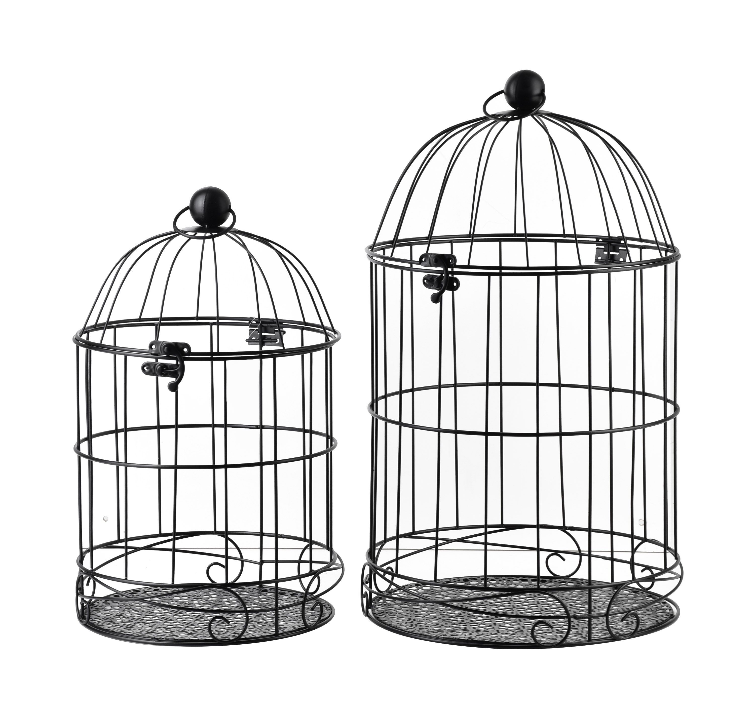 MARLISE Set mit 2 dekorativen Käfigen L: Durchm. 30xh54cm m: Durchm.25xh42cm