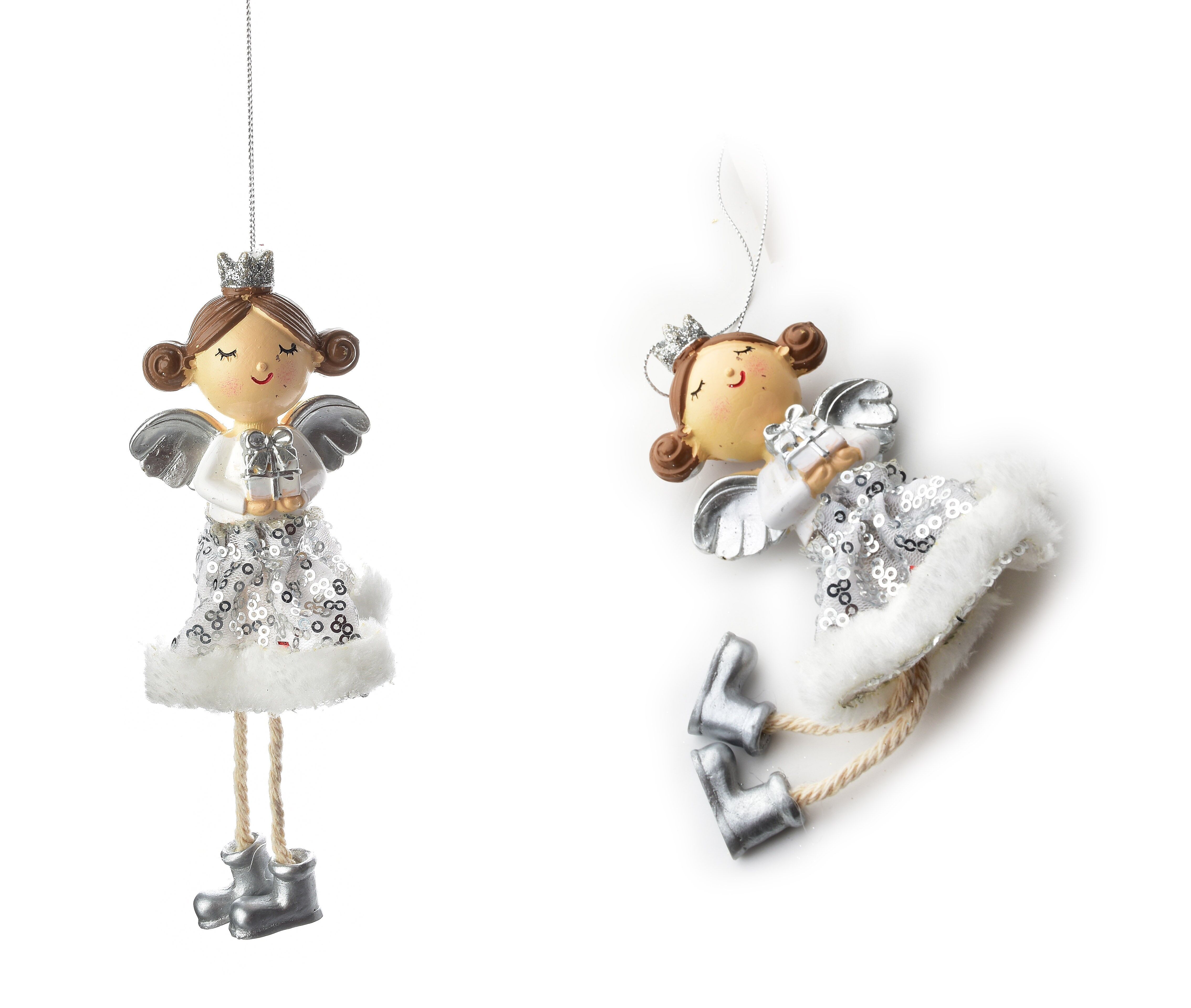 Colgante bola SANTA LILA niña 18x7cm