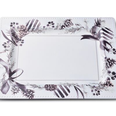 BLANCHE FESTIVE Base d'objet décoratif 31.5x25xh1.5Cm