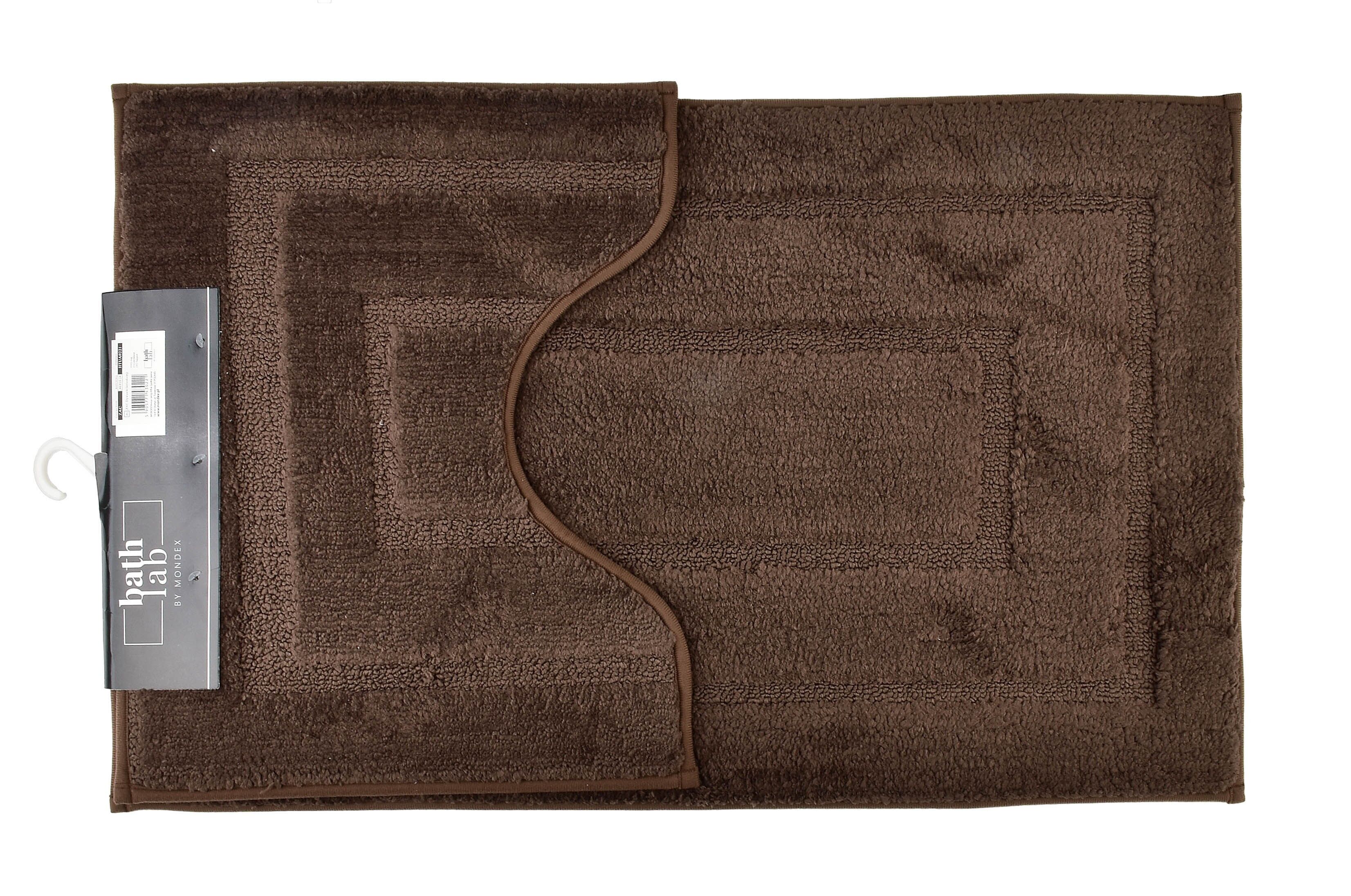 ZAC Set of 2 Bathroom Rugs 50x40/50x80cm Brown