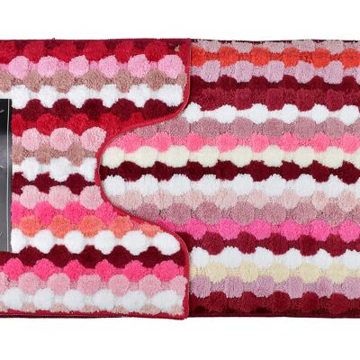 ZAC Set di 2 tappeti 50x90cm/50x40cm strisce rosso