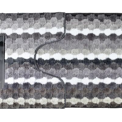 ZAC Juego de 2 alfombras 50x90cm/50x40cm rayas gris