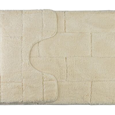 Juego de 2 alfombras de baño ZAC 50x40/50x80cm Crema