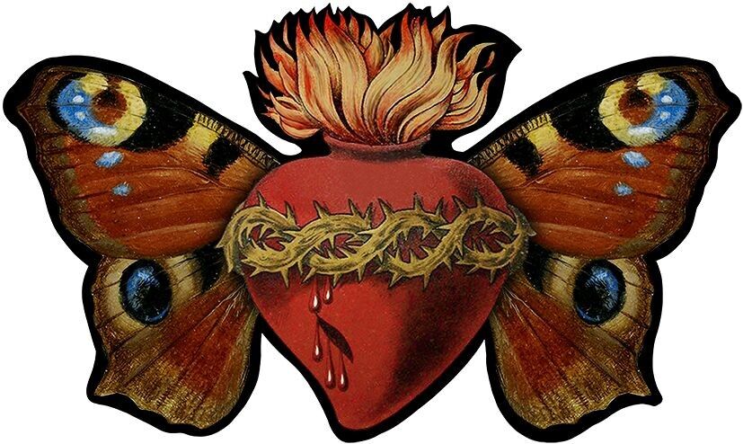 3 ADESIVI FARFALLA SACRO