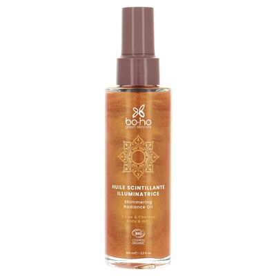 Huile corps et cheveux scintillante illuminatrice Gold