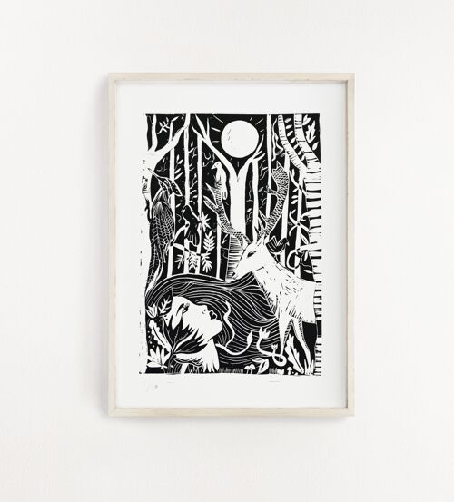 Lost Garden linoprint