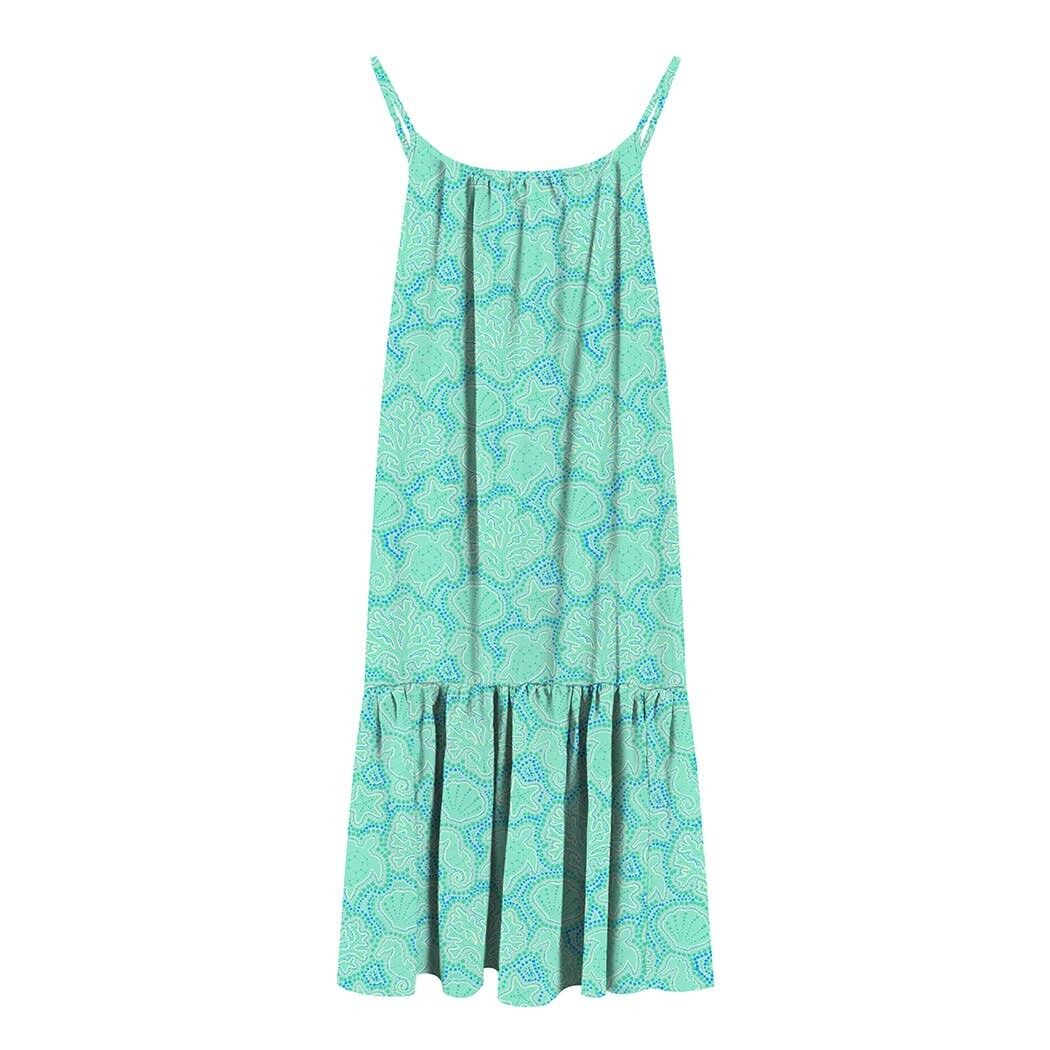 Vestido playero largo Chlamys Varia - Criaturas del océano