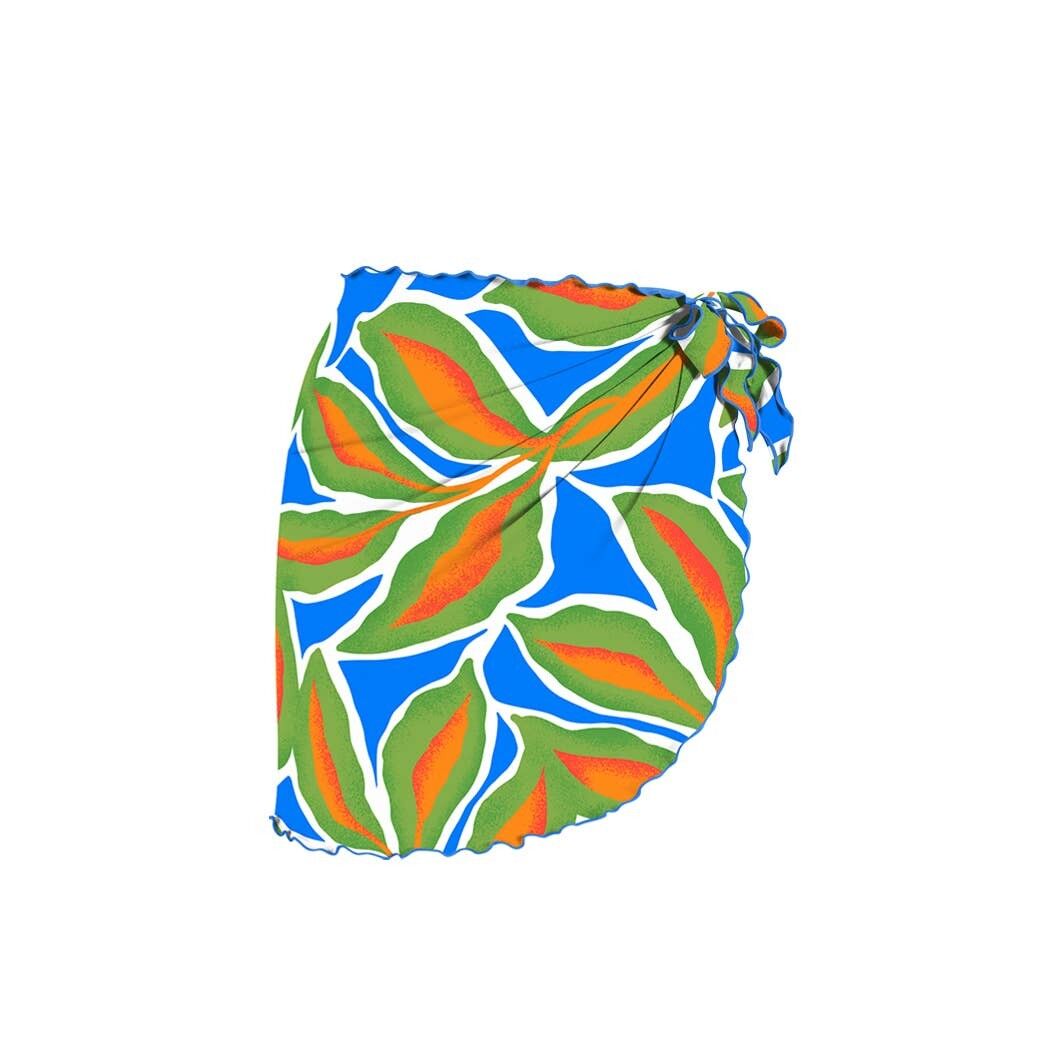 Pareo corto Chlamys Varia per la spiaggia - Foglie di Aurora