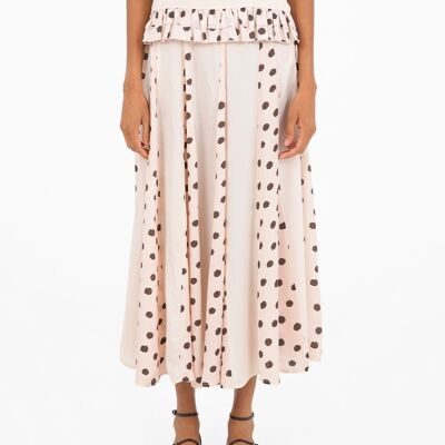 Falda con estampado de lunares beige de Noctis