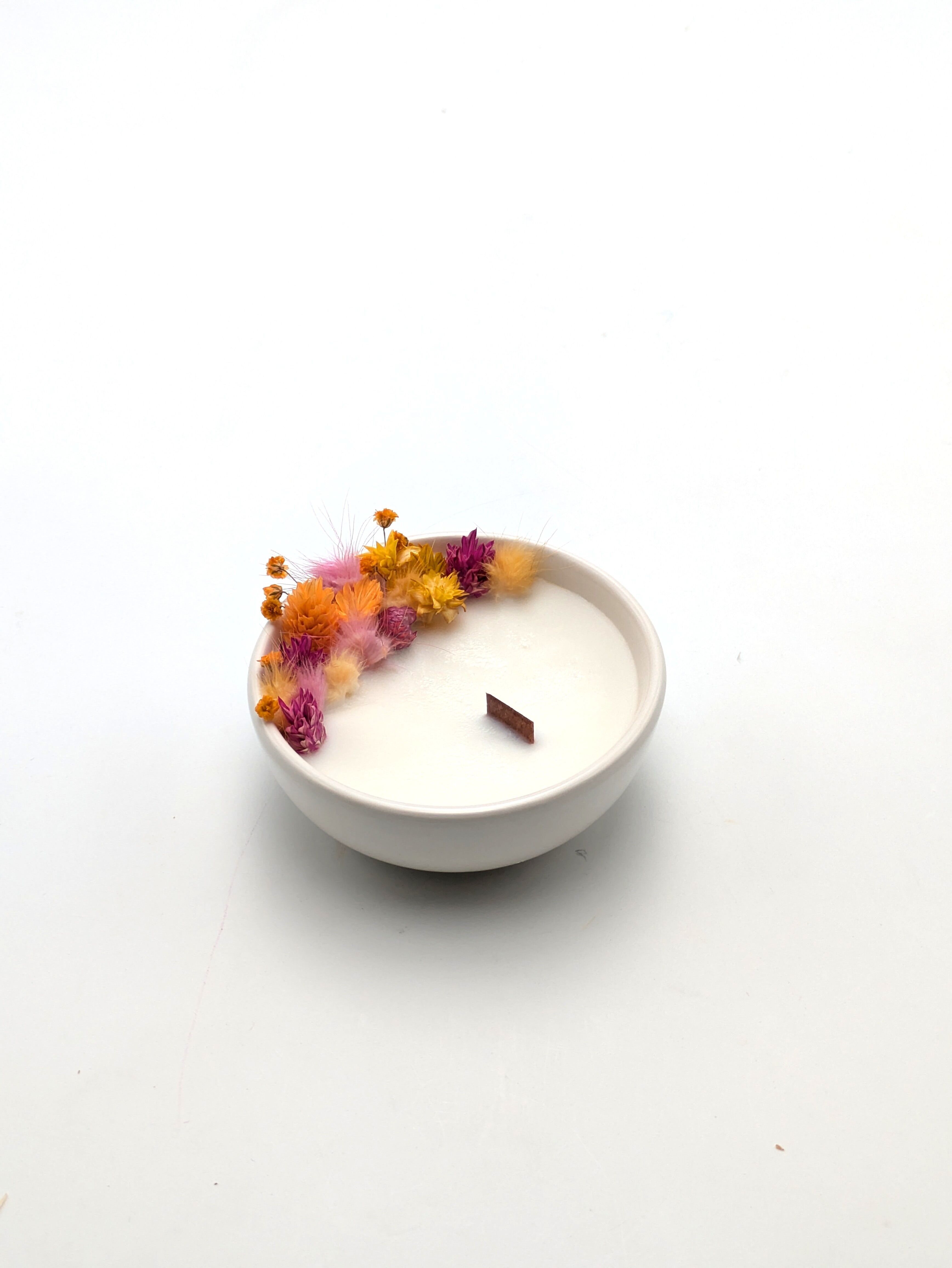 Mini candele di fiori secchi