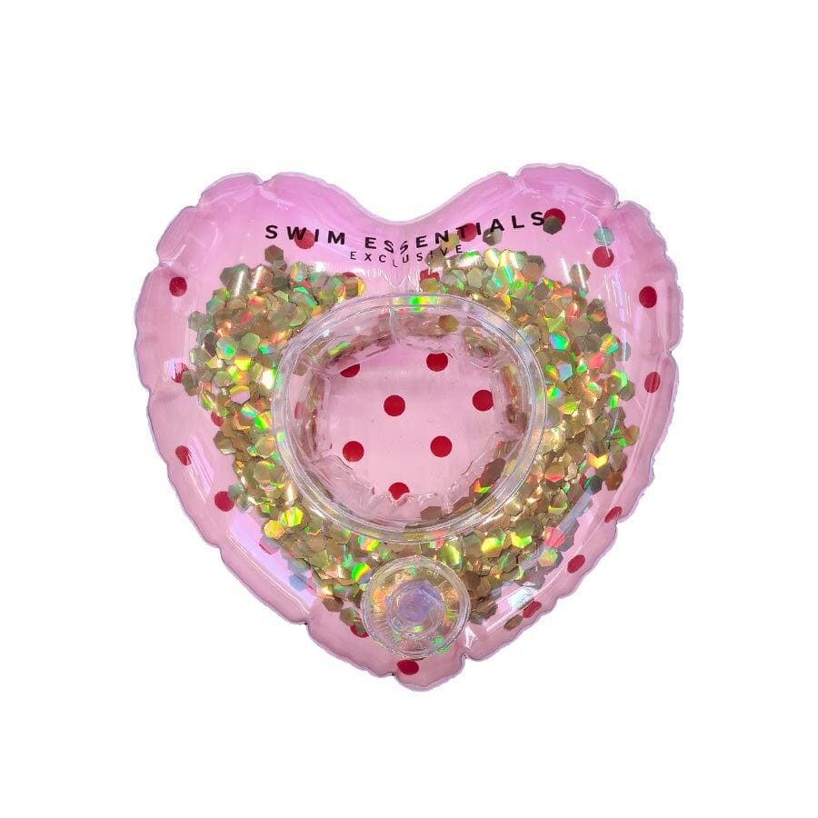 Swim Essentials | Portabicchieri gonfiabile a forma di cuore rosa