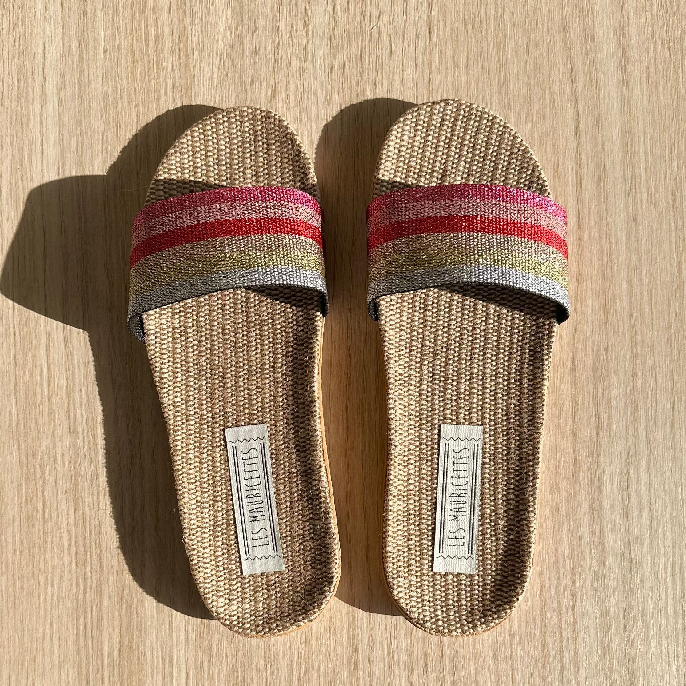 Dominique's Mauricettes, leichte Flip-Flops aus Lurex
