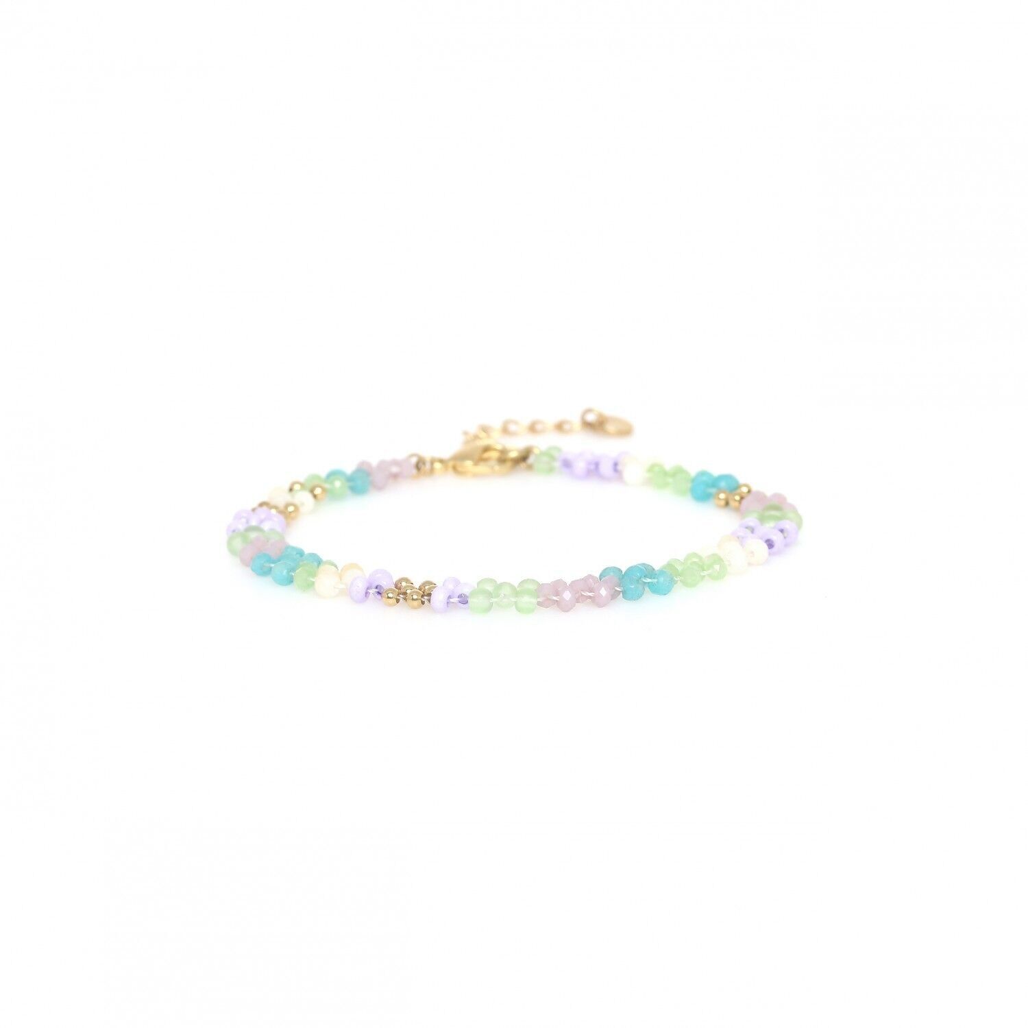 Tendenza perle - Bracciale mini macramè di perle Tess lilla e salvia