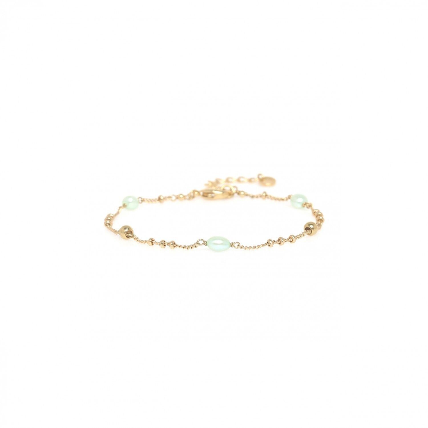 Pearl Trend - Verstellbares Perlenarmband Kim in Mintgrün