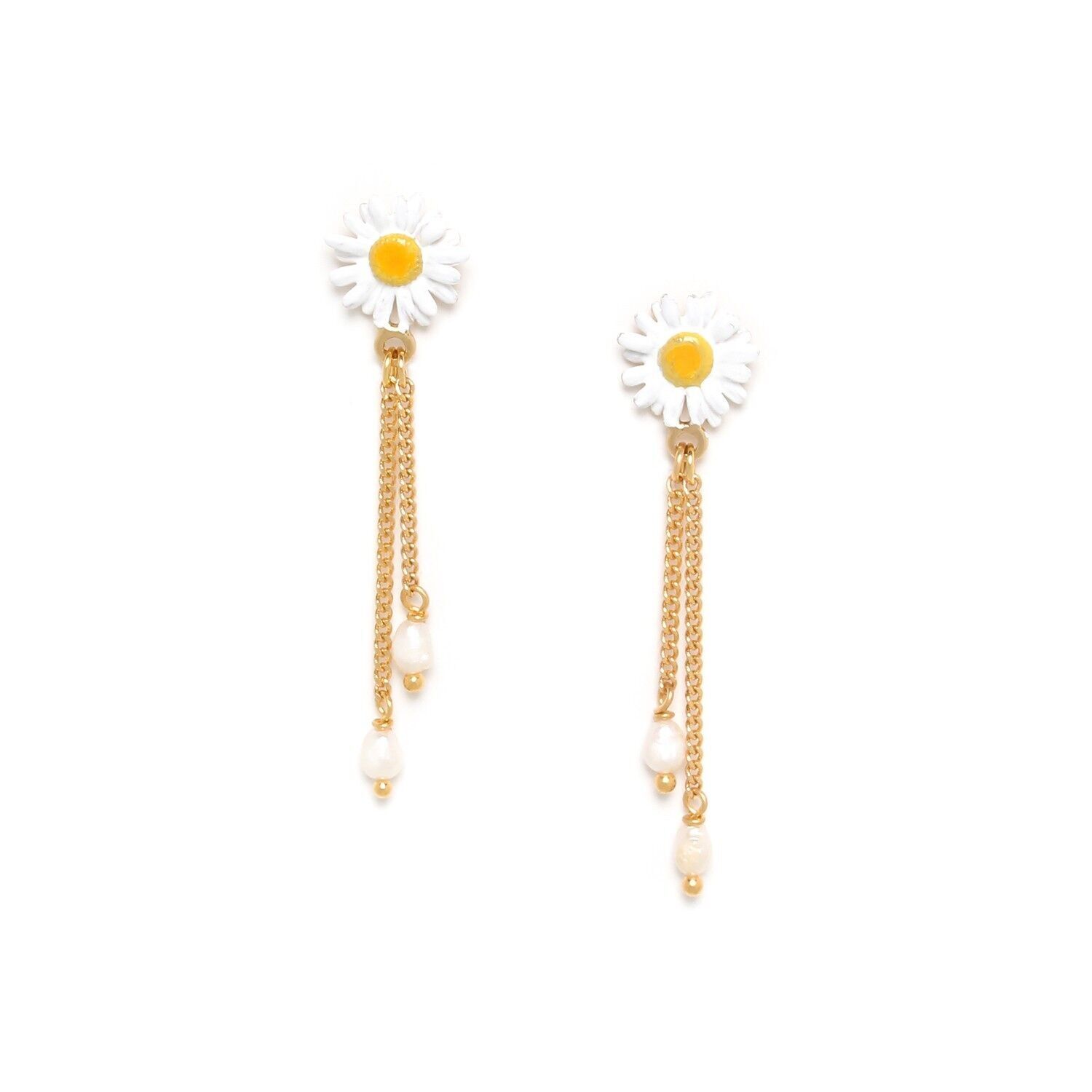 Fiori del momento - Orecchini a pressione Daisy Daisy + 2 catene