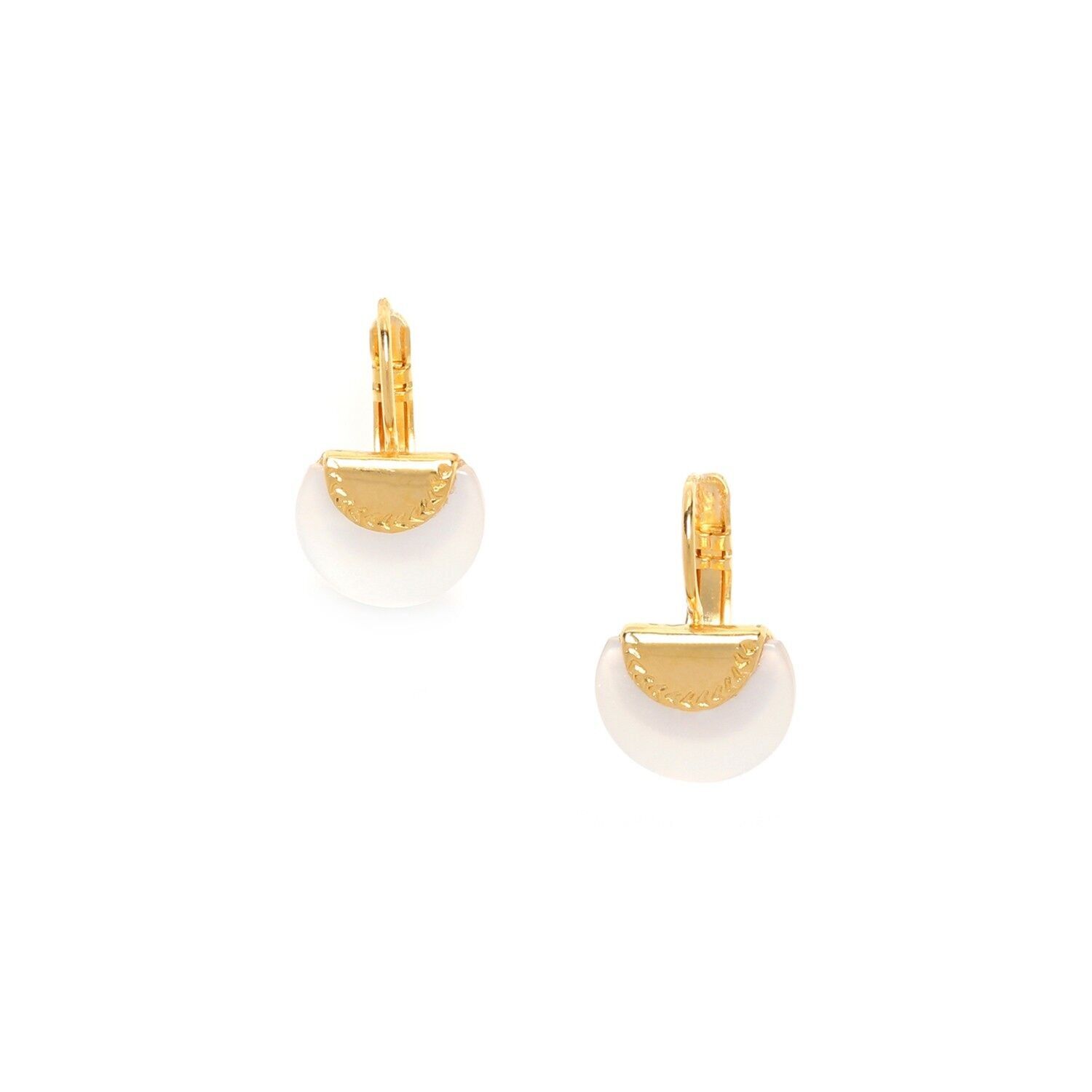 LUMIERE ET NACRE - Maria Mini-Ohrringe aus weißem Perlmutt