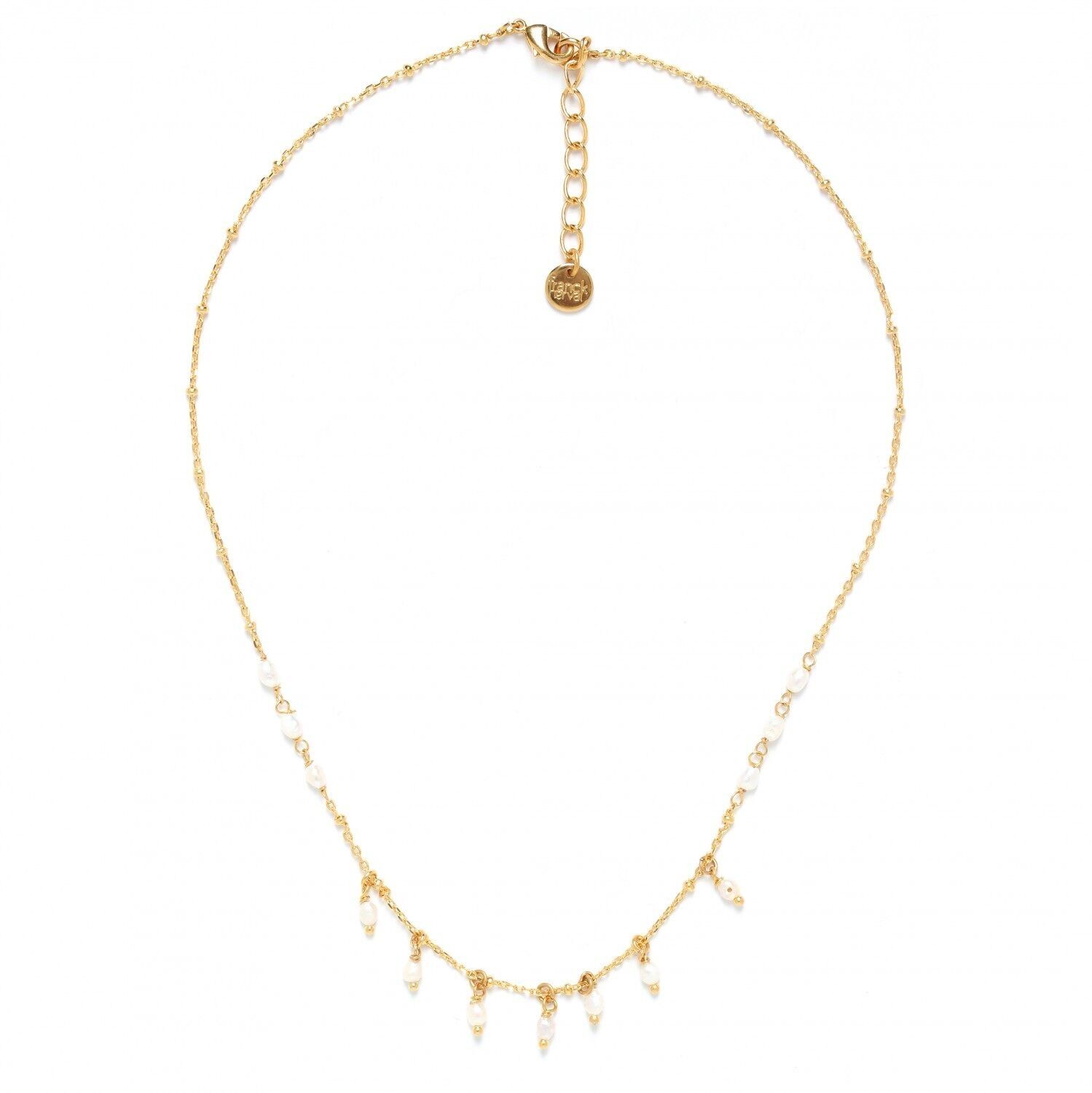 Tendencia de perlas - Collar muy corto María con mini perlas de agua dulce